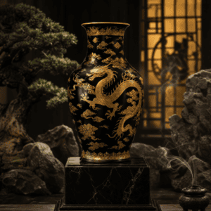 Cloud Dragon Gold-painted Collector's Grand Vase
