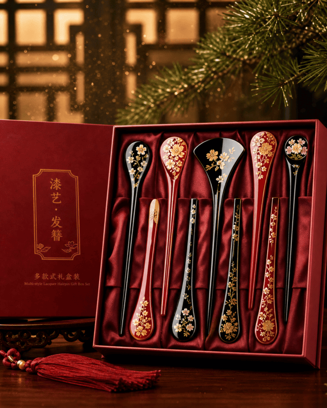 Multi-style Lacquer Hairpin Gift Box Set