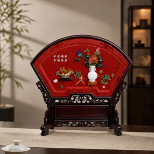 Chengxiang Fan-shaped Carved Lacquer Large Screen