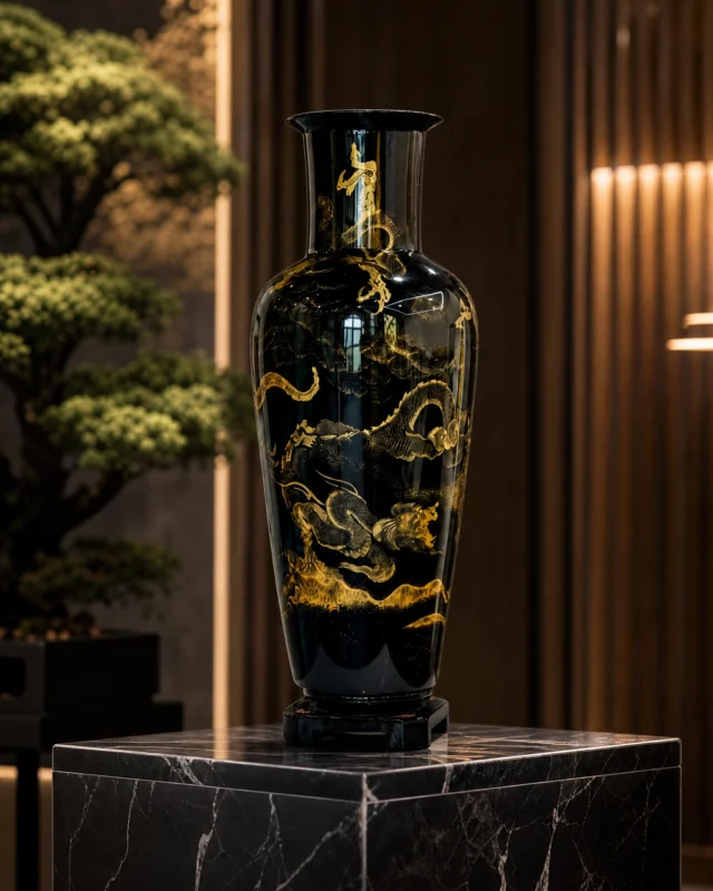Cloud Dragon Gold-painted Collector's Grand Vase