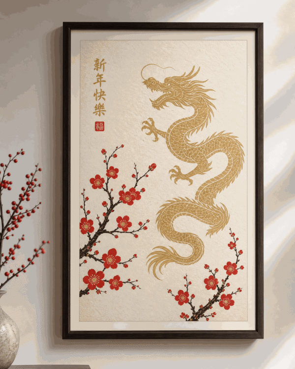 New Year Print Framed