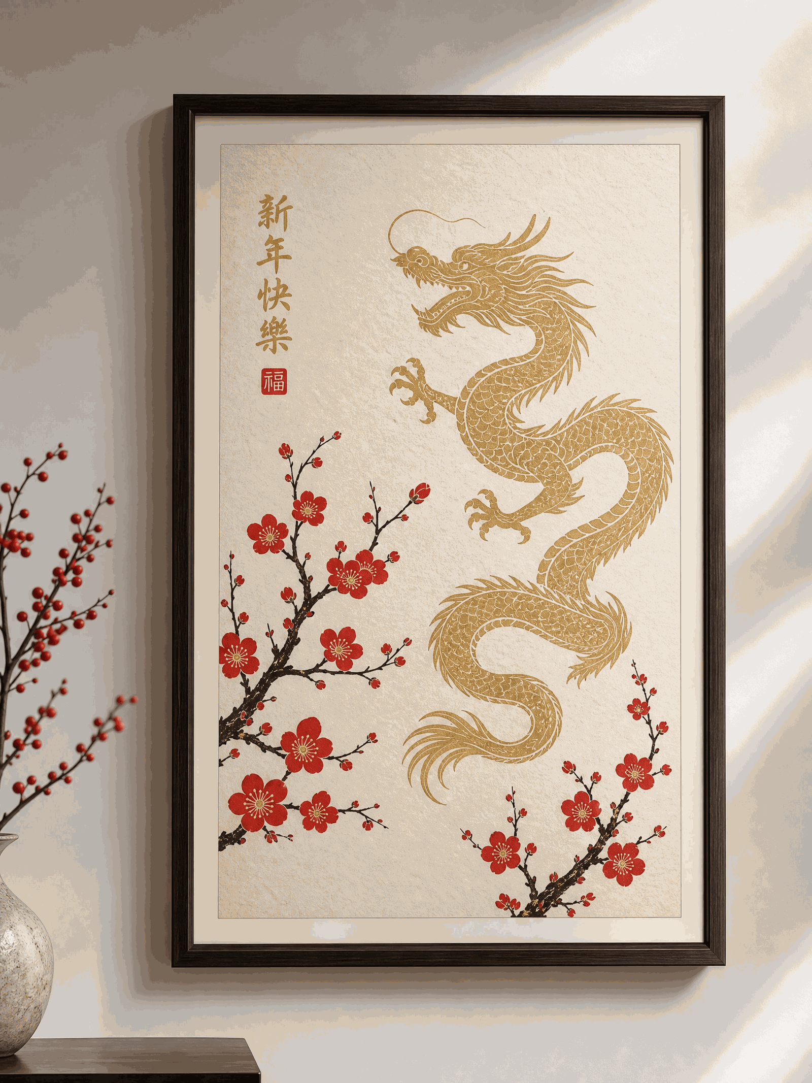 New Year Print Framed
