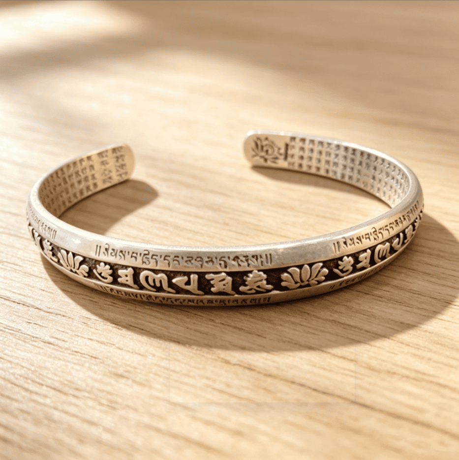 Antique Sanskrit Silver Bracelet