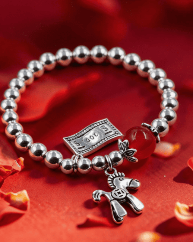 Horse Fortune Couple Silver Bracelet