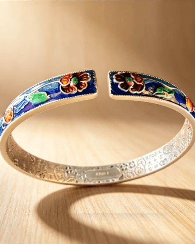 Cloisonné Silver Bracelet