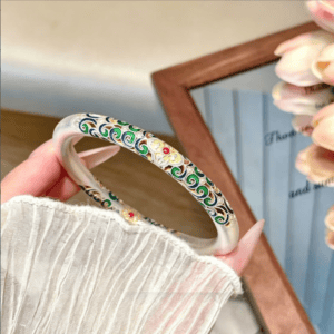Cloisonné Open Silver Bracelet