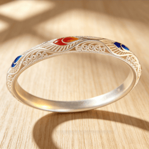 Filigree Cloisonné Silver Bracelet