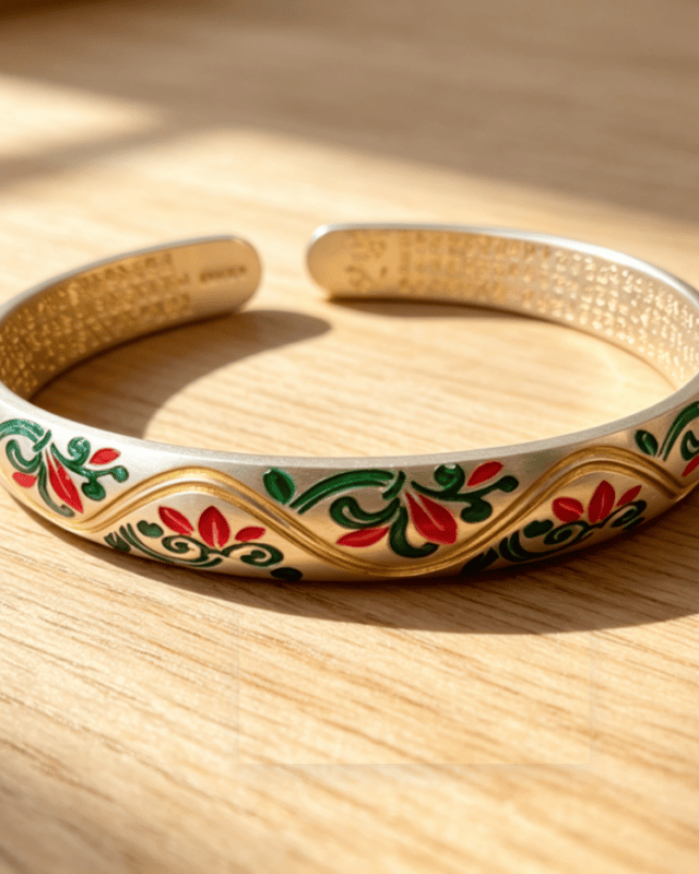 Gold-plated Cloisonné Silver Bracelet