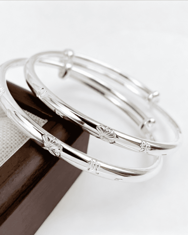 Open-size Pure Silver Children's Bangle