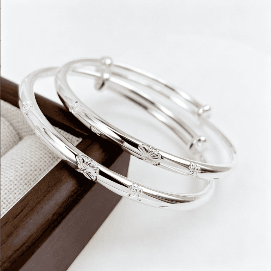 Open-size Pure Silver Children's Bangle