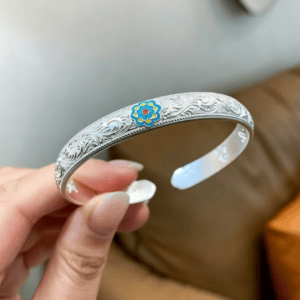 Cloisonné Open Silver Bracelet