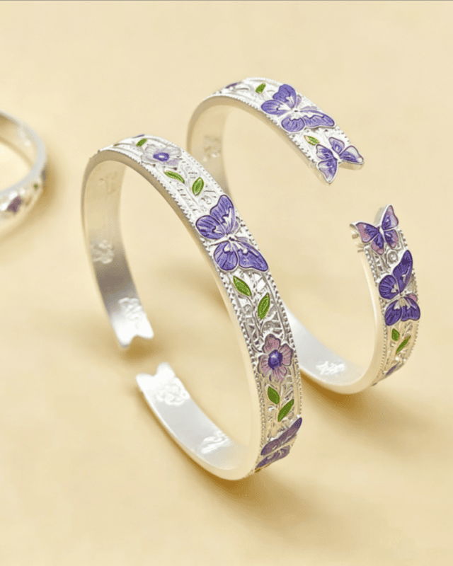 Cloisonné Silver Bracelet