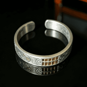 Gold Bead Abacus Vintage Silver Bracelet