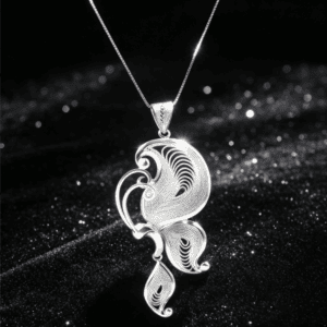 Filigree Butterfly Silver Pendant