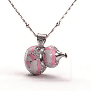 Cloisonné Gourd Silver Necklace