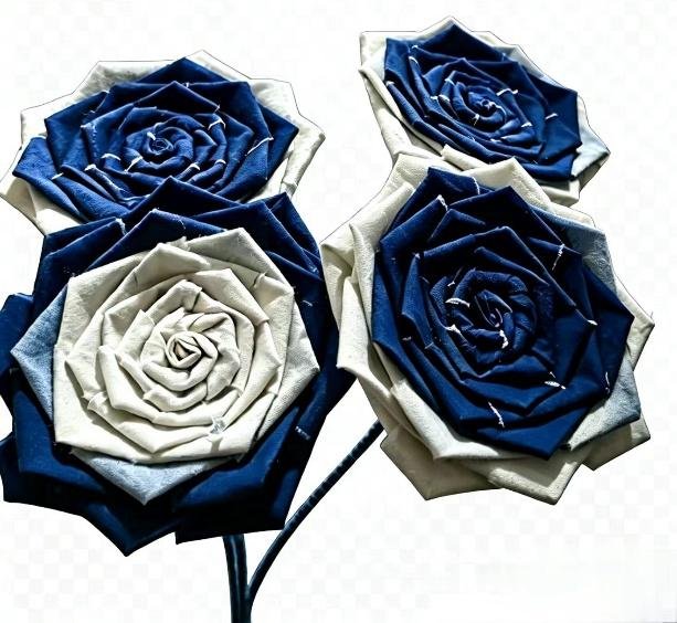 Guizhou Indigo Handcrafted Fabric Rose - Image 2