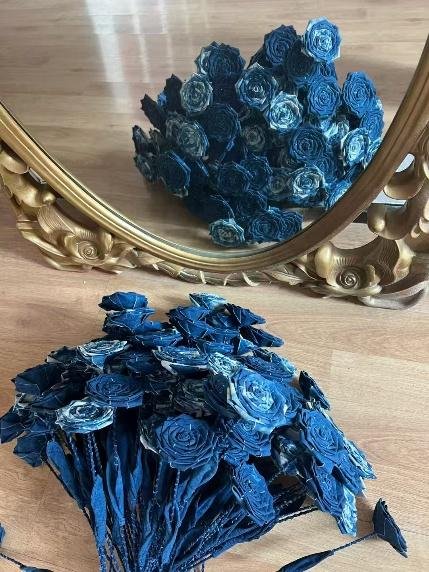 Guizhou Indigo Handcrafted Fabric Rose