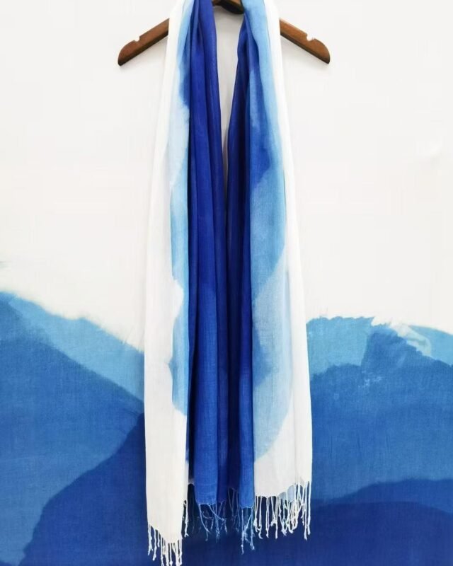 Mountain Stream Blue Guizhou Intangible Cultural Heritage Indigo Dyed Scarf & Shawl