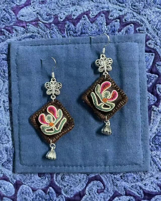 Guizhou Miao Heritage Heavy Embroidered Vintage Earrings
