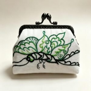 Guizhou Miao Embroidery Indigo Kiss-Lock Coin Purse