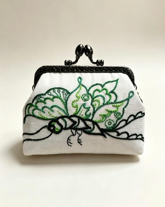 Guizhou Miao Embroidery Indigo Kiss-Lock Coin Purse