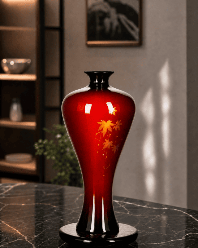 Maple Leaf Reverie Lacquer Vase