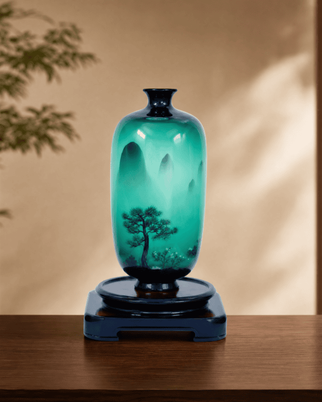 Spring Mountains Lacquer Vase