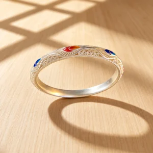 Filigree Cloisonné Silver Bracelet