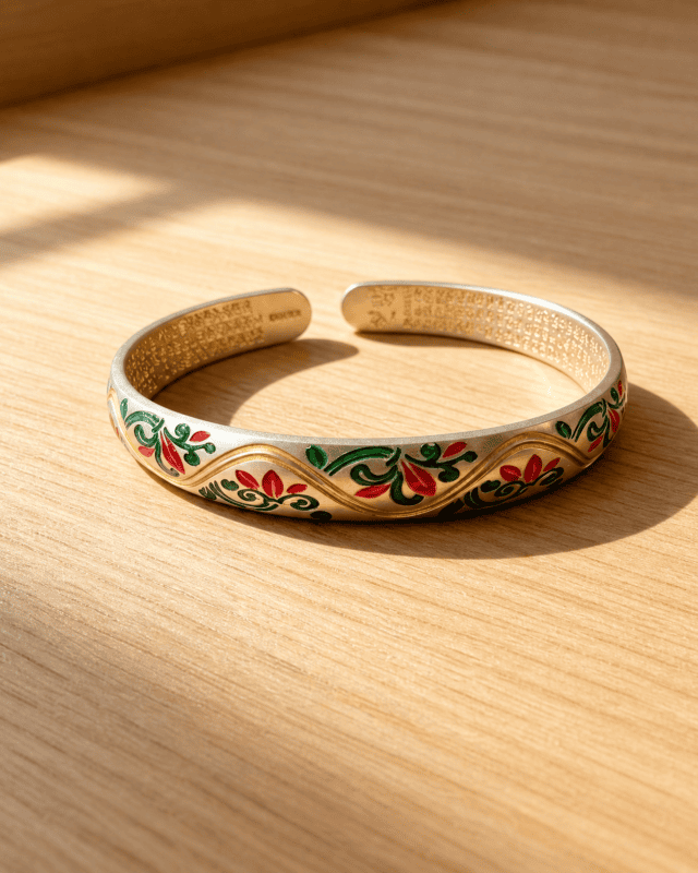 Gold-plated Cloisonné Silver Bracelet