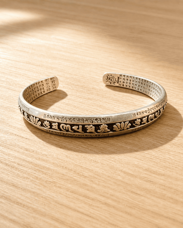 Antique Sanskrit Silver Bracelet