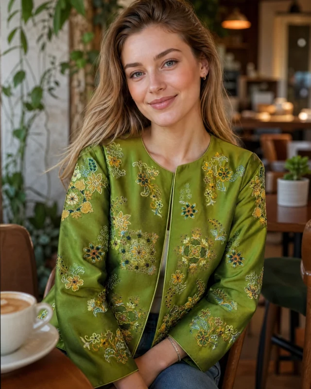 Linglong Baoxiang Flower Su Embroidery Short Coat