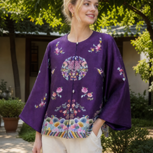 Qunfang Nafu Su Embroidery Top (Purple)