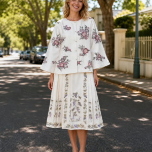 Yuming Camellia Top & Manying Langan Skirt Set