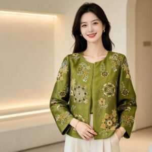 Linglong Baoxiang Flower Su Embroidery Short Coat