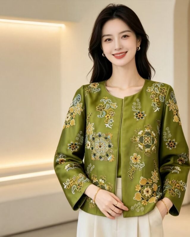 Linglong Baoxiang Flower Su Embroidery Short Coat